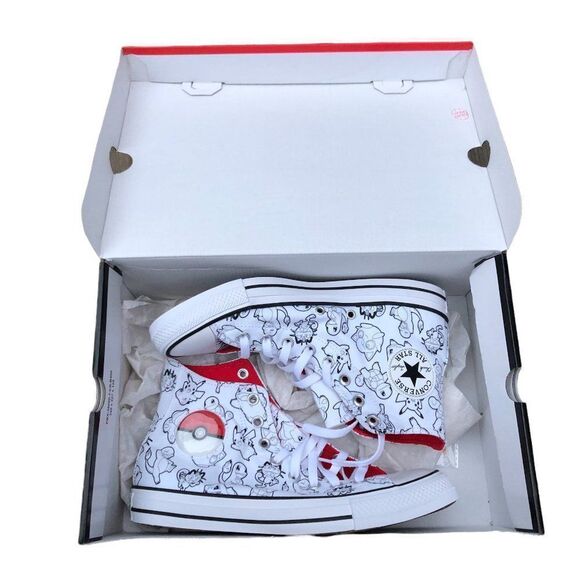 BRAND New Limited Edition Pokémon X Converse Poke Ball All Star High Size 8 - Picture 2 of 10